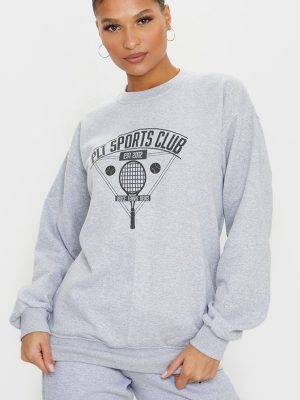 Grey Tennis Club Sport Sweater