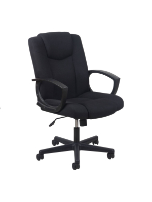 Essentials Collection Mid Back Swivel Upholstered Task Chair Black - Ofm