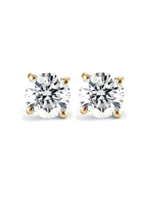 Pompeii3 3/4ct Diamond Studs 14k Yellow Gold