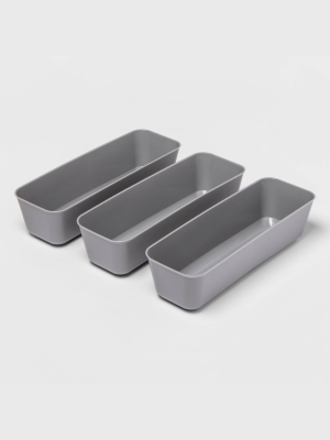 3pk Long Storage Trays Gray Mist - Room Essentials™