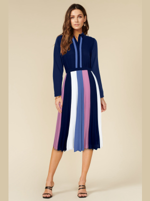 Lucia Colorblock Pleated Dress - Final Sale