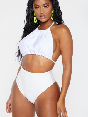 Shape White High Neck Bikini Top