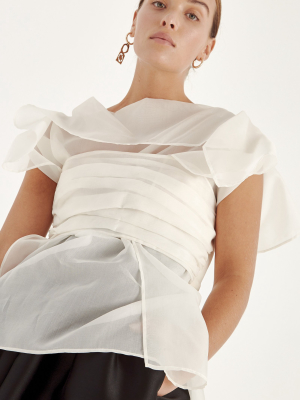 Sonn Draped Silk Organza Top