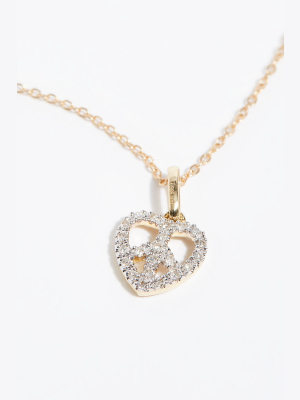 14k Peace Heart Diamond Necklace