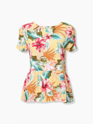 Tropical Floral Print Top