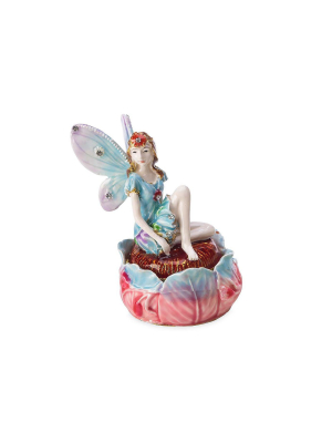 Hearthsong - Fairy Pewter Jewelry Box - Gazing Fairy