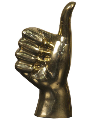 Noir Thumbs Up Brass Sculpture