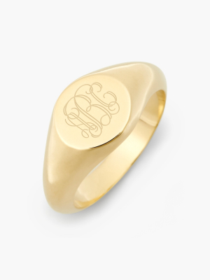 Brook & York Custom Monogram Petite Signet Ring