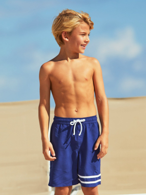 Boys Navy Swim Trunks