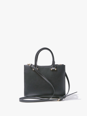 Structured Faux Leather Satchel