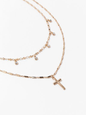 Cross Pendant Necklace Set