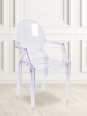 Flash Furniture Ghost Chair With Arms In Transparent Crystal