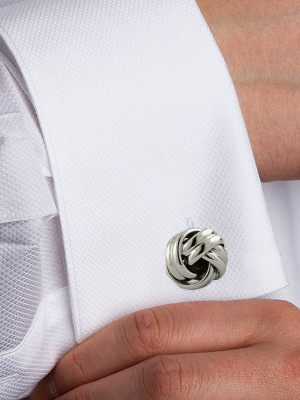 Cl170200 | Silver Knot Brass Cufflinks