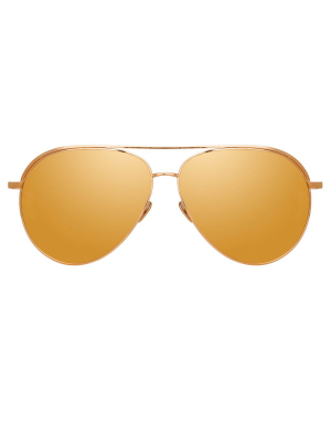 Roberts Aviator Sunglasses In Rose Gold