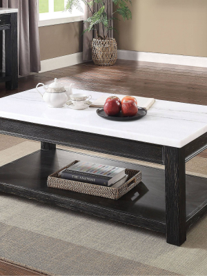 Wellsley Rectangular Coffee Table White/antique Black - Homes: Inside + Out