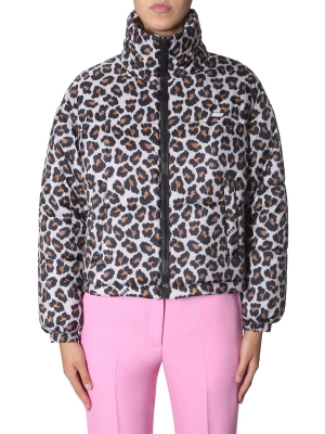 Msgm Leopard Print Down Jacket