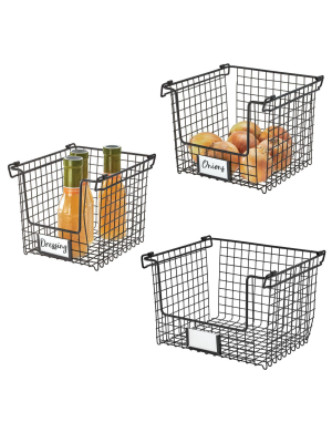 Idesign Classico Stackable 3 Basket Combo Black