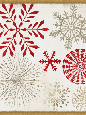 16" X 16" Christmas Snowflakes By Pi Studio Framed Canvas Wall Art - Amanti Art