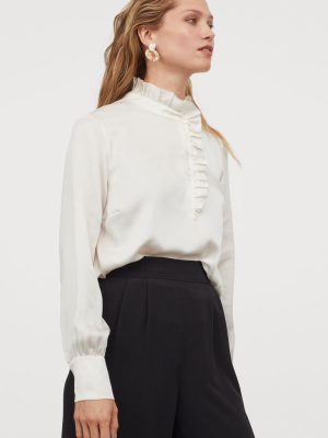 Ruffle-trimmed Blouse