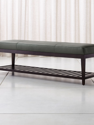 Nash Leather Large Bench With Slats