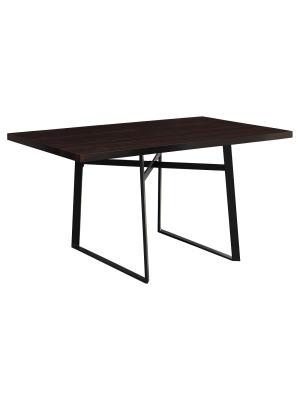 Dining Table - Cappuccino, Black Metal - Everyroom