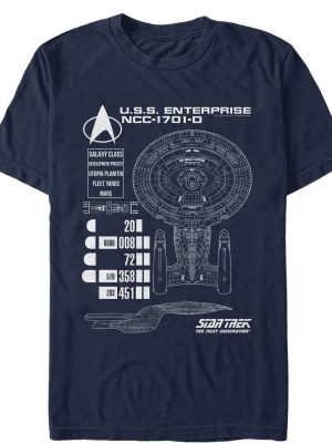 Men's Star Trek Next Generation Enterprise Schematics T-shirt