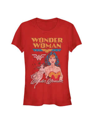 Junior's Wonder Woman Vintage Hero T-shirt