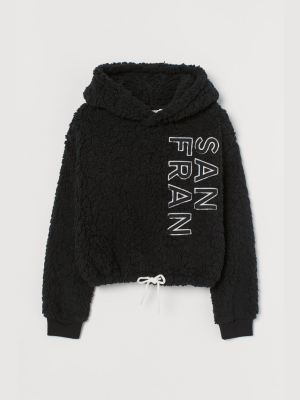 Faux Shearling Hoodie