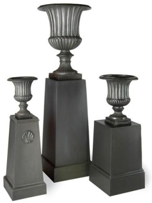 Fluted Urn Planters In Faux Lead