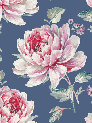 Jarrow Floral Wallpaper In Purples And Blues By Carl Robinson For Seabrook Wallcoverings