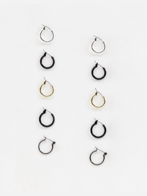 Asos Design Hoop Earring Pack