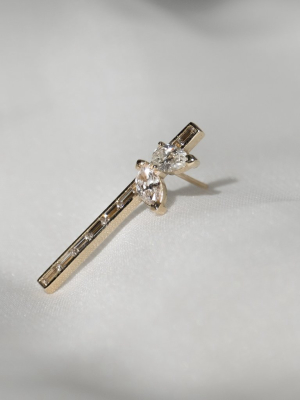 Marquise + Pear Baguette Bar Earring