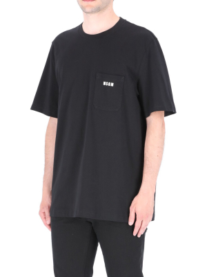 Msgm Logo Printed Pocket T-shirt