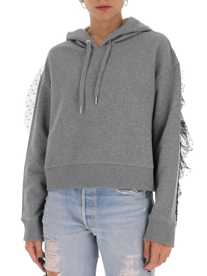 Red Valentino Tulle-embellished Hoodie