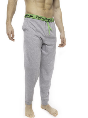 Members Only Heather Contrast Elastic Sleep Pants - Grey Green