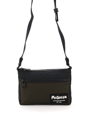 Alexander Mcqueen Logo Graffiti Patch Shoulder Bag