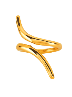 Elya® Waved Bypass Ring - Gold