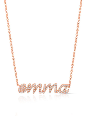 14kt Rose Gold Diamond Personalized Name Necklace