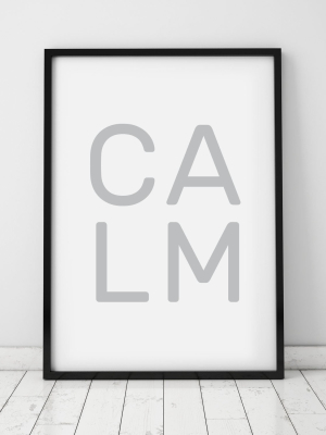 Calm Stacked Typographic Print