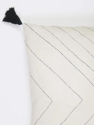 Anchal Project Geometric Stitch Throw Pillow