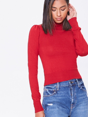 Turtleneck Ribbed-trim Sweater