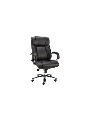 Staples Sonada Bonded Leather Managers Chair Fixed Arm Black 1678440