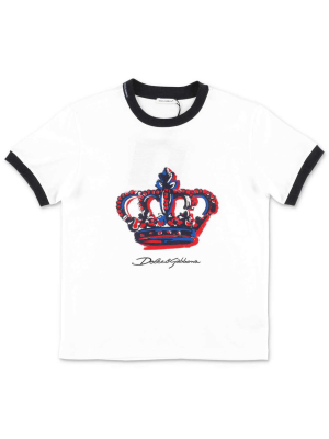 Dolce & Gabbana Kids Pictorial Crown Print T-shirt