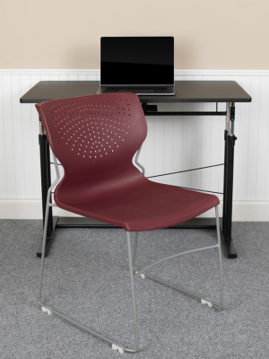 Flash Furniture Hercules Series 661 Lb. Capacity Full Back Stack Chair With Powder Coated Frame