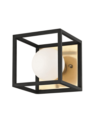 Aira 1 Light Bath Bracket - Aged Brass/black