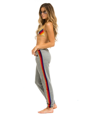 Classic Women's Sweatpants - Heather Grey // Velvet Stripes