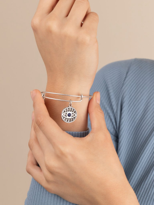 Evil Eye + Sodalite Charm Bangle