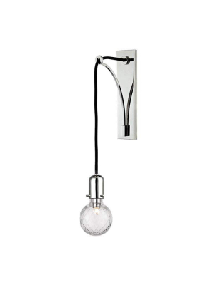 Marlow 1 Light Wall Sconce Polished Nickel