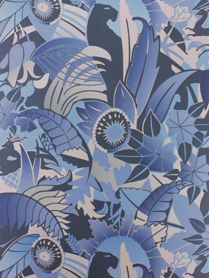 Fantasque Wallpaper In Sapphire, Navy, And Silver By Osborne & Little