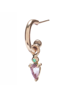 Pink Tourmaline Droplet Earring